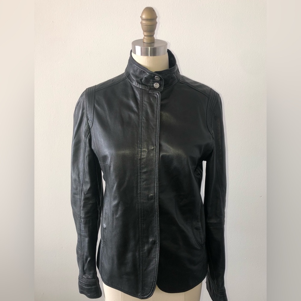 Mabrun Women’s black leather jacket